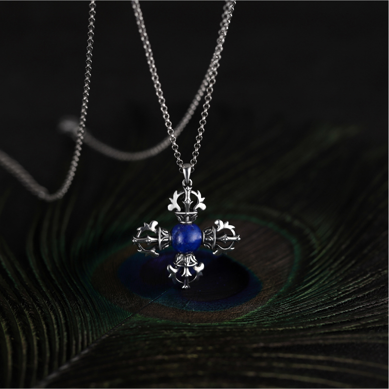 醍醐 金刚VAJRA系列 青金石十字金刚杵项链