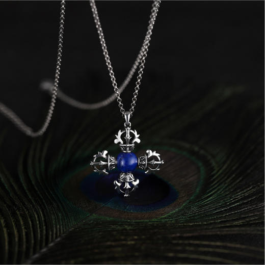 醍醐 金刚VAJRA系列 青金石十字金刚杵项链 商品图0