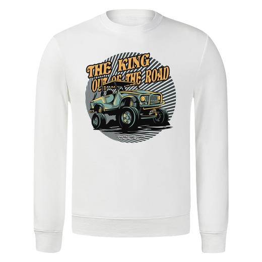 自由基地圆领套头越野车印花卫衣秋冬潮牌合体毛圈休闲衫男士打底衫 NMT-1232 商品图0