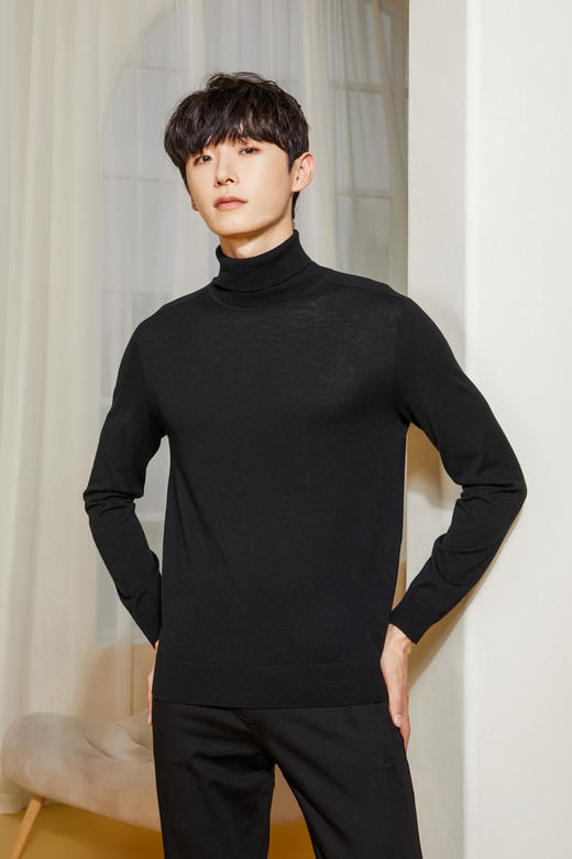 callisto空气羊毛两翻领无缝毛衣 FPKNW168C 商品图0