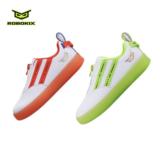 ROBOKIX男女童春秋板鞋防滑小白鞋可充电运动休闲闪灯鞋 商品图2