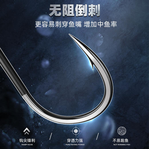 佳钓尼巨物钩进口鱼钩散装有倒刺青鱼钩黑坑歪嘴加粗大物钩鲟鱼钩 商品图3