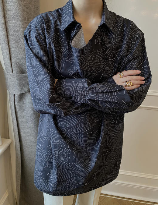 HIDEMI 心房客/“我们做印花”线型设计感微荡领多穿衬衫 商品图13