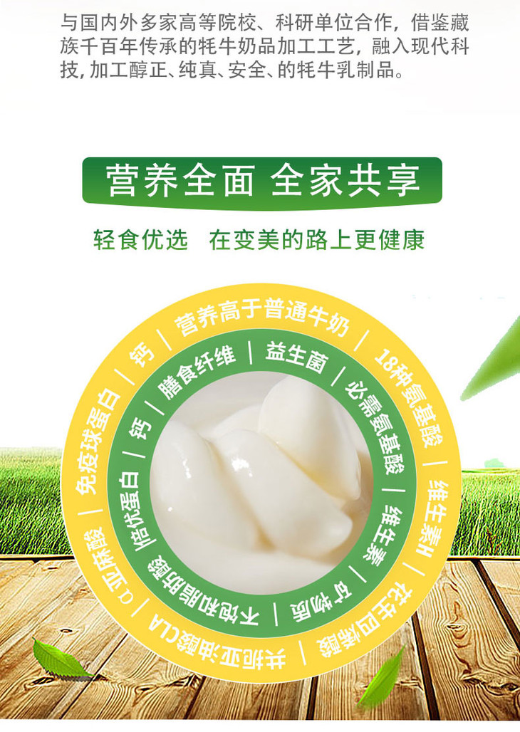 青藏祁莲 原味牦牛酸奶 200g*12支/箱