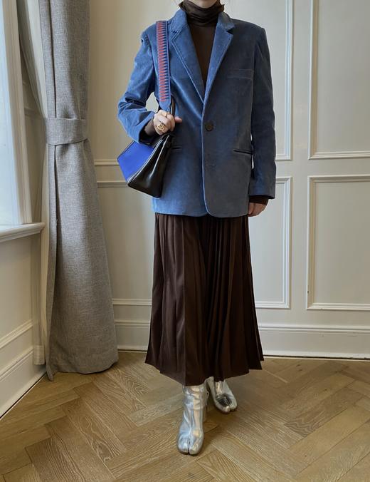 HIDEMI 巧克力色褶皱针织连衣裙 商品图14