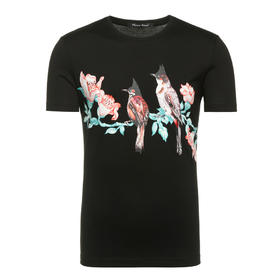 Marco Azzali 黑色圆领T恤 T5090200