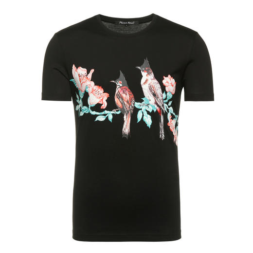 Marco Azzali 黑色圆领T恤 T5090200 商品图0