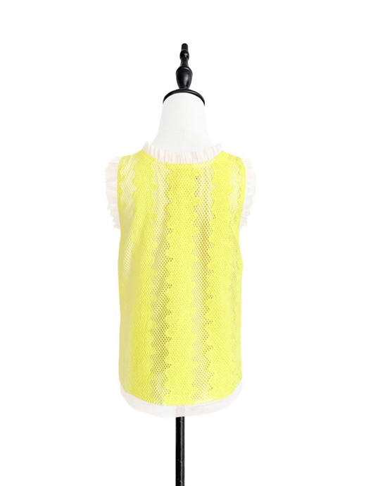 TYNVIE 纱质花边无袖上衣 - 亮黄波纹蕾丝 商品图2