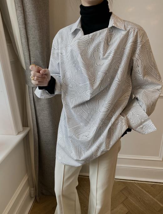 HIDEMI 心房客/“我们做印花”线型设计感微荡领多穿衬衫 商品图7