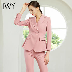 IWY/粉色长袖西装长裤套装203167C1+P3