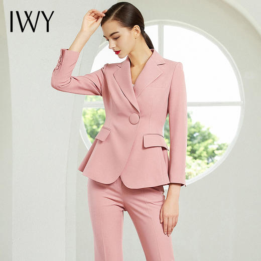IWY/粉色长袖西装长裤套装203167C1+P3 商品图0