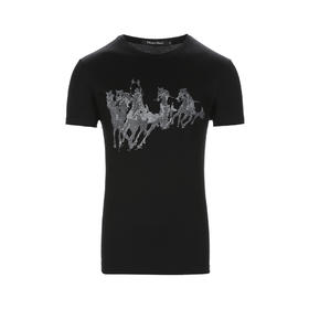 Marco Azzali 黑色圆领T恤 T5086200