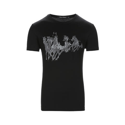 Marco Azzali 黑色圆领T恤 T5086200 商品图0