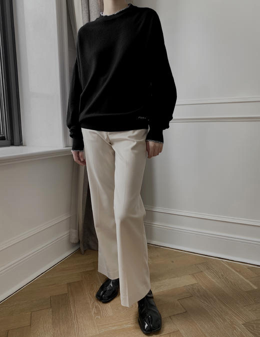 HIDEMI 本季必入/美利奴羊毛/趣味手工齿轮小撞色款廓形堆堆袖毛衣（字母刺绣设计） 商品图14