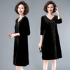 WZNH-YIZX7969时尚烫砖连衣裙优雅修身显瘦黑色连衣裙 商品缩略图1