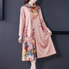 NYL-098812假两件中长款连衣裙2020秋冬新款韩版高领印花宽松大码遮肚中长款 商品缩略图1