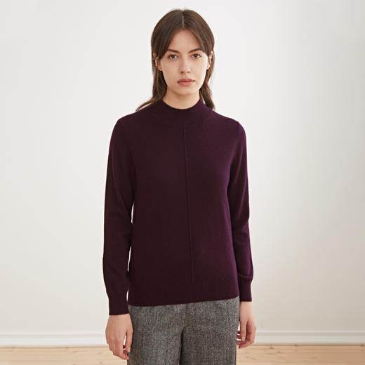 METTE羊绒世家秋冬新品女士半高领100%山羊绒衫纯色内搭毛衣 商品图2