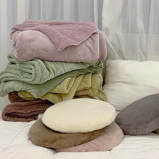 昆凌同款澳洲马卡龙色羊羔绒被 商品图2