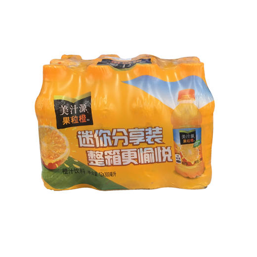 美汁源果粒橙橙汁饮料300ml*12瓶 商品图0