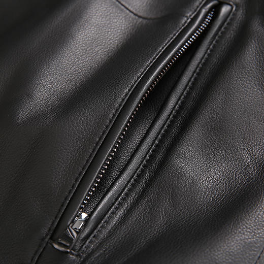 YvesFigarau伊夫·费嘉罗羊皮真皮水貂毛立领中长款皮衣羽绒883802 商品图5