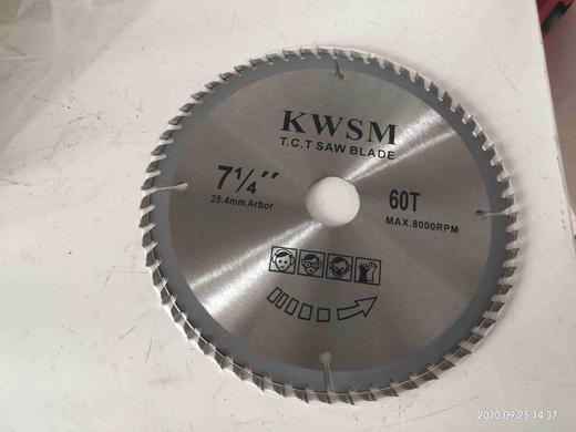 【货号04873】7寸60齿锯片7*60齿锯片内孔25.4电圆锯锯片木工锯片 商品图1