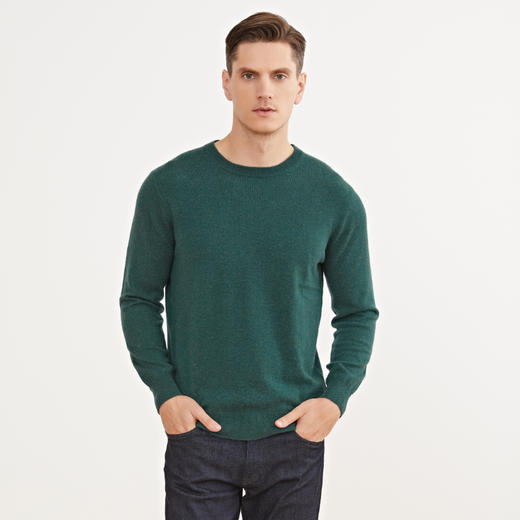 METTE羊绒世家男100%山羊绒衫2020秋冬新品圆领内搭保暖针织毛衣 商品图3