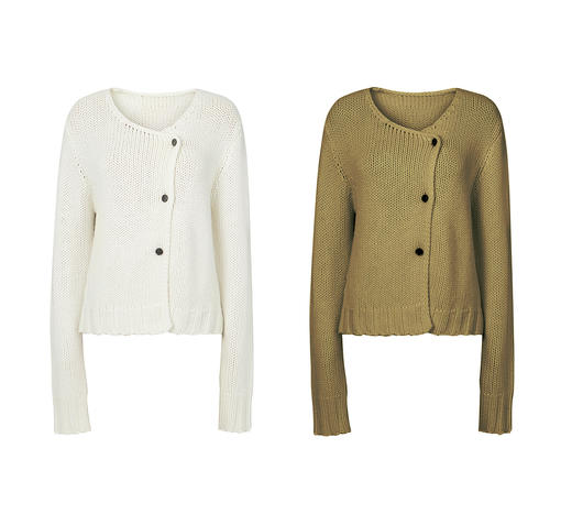 HIDEMI 美利奴羊毛斜门襟设计感开衫 商品图1