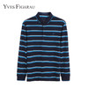 YvesFigarau伊夫·费嘉罗秋冬100%棉男士条纹舒适商务职场休闲长袖T恤880916 商品缩略图0