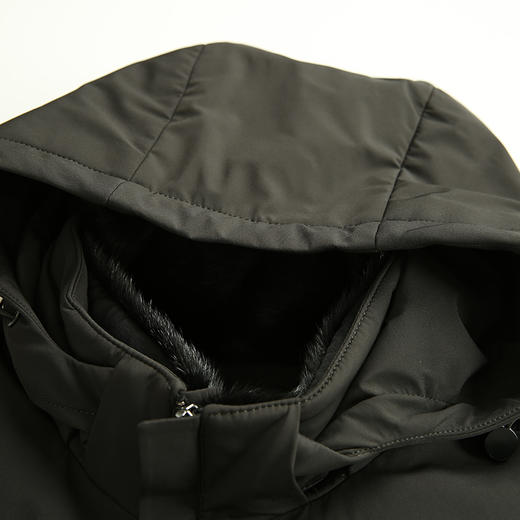 YvesFigarau伊夫·费嘉罗冬季厚款商务休闲时尚保暖连帽中长款毛领羽绒服884201 商品图6