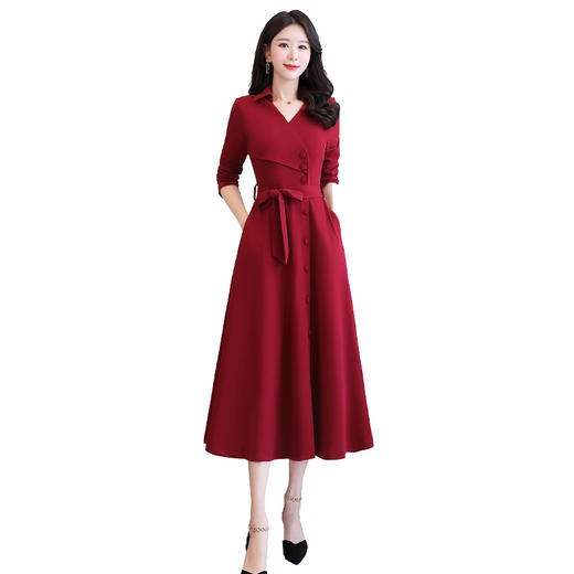 WZNH-JXYR8935文艺优雅时尚年轻瘦身舒适连衣裙 商品图4