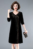 WZNH-YIZX7969时尚烫砖连衣裙优雅修身显瘦黑色连衣裙 商品缩略图5