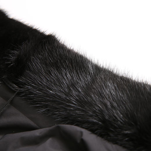 YvesFigarau伊夫·费嘉罗羊皮真皮水貂毛立领中长款皮衣羽绒883802 商品图3