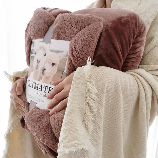 昆凌同款澳洲马卡龙色羊羔绒被 商品图3