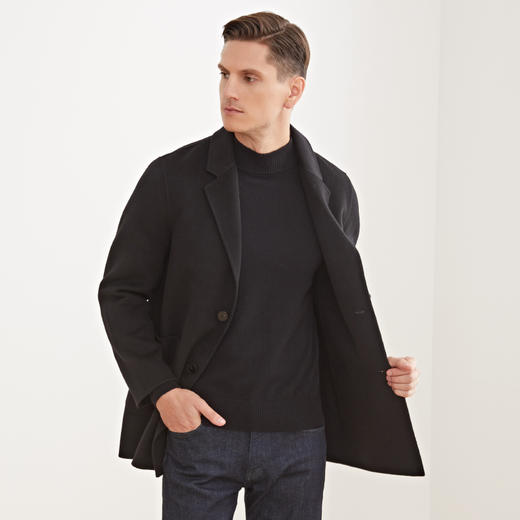 METTE羊绒世家男半高领100%山羊绒衫20秋冬新品保暖纯色针织毛衣 商品图4