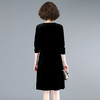 WZNH-YIZX7969时尚烫砖连衣裙优雅修身显瘦黑色连衣裙 商品缩略图3