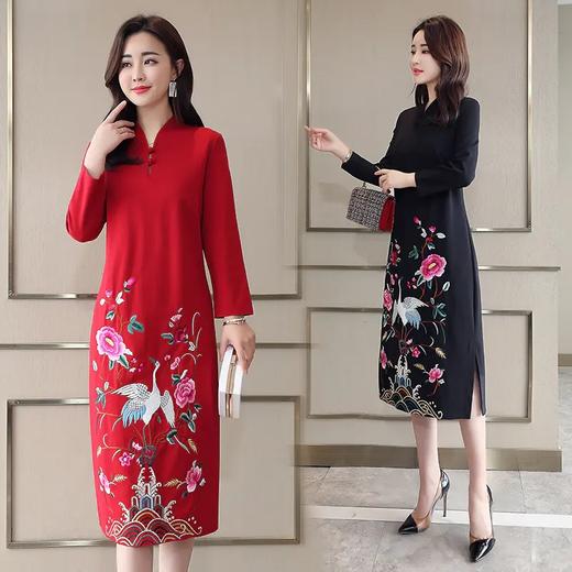 2020新款复古民族风改良旗袍式连衣裙XS9072Y 商品图3