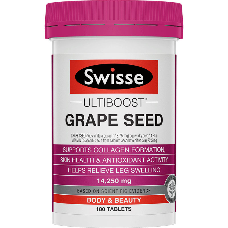 澳洲Swisse 斯维诗葡萄籽片高浓度原花青素维生素保健品180片/瓶