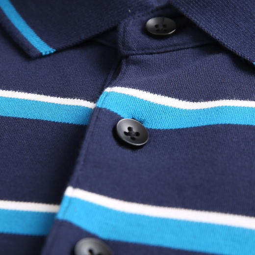 YvesFigarau伊夫·费嘉罗秋冬100%棉男士条纹舒适商务职场休闲长袖T恤880916 商品图4