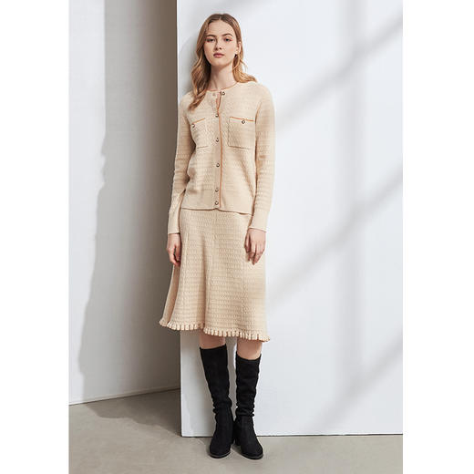 EITIE爱特爱女装秋款时尚温柔气质百搭显瘦包臀羊毛针织半身裙女D2001503 商品图1