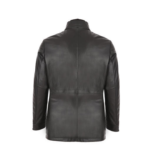 YvesFigarau伊夫·费嘉罗羊皮真皮水貂毛立领中长款皮衣羽绒883802 商品图1