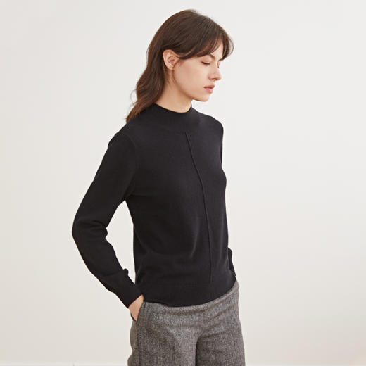 METTE羊绒世家秋冬新品女士半高领100%山羊绒衫纯色内搭毛衣 商品图4