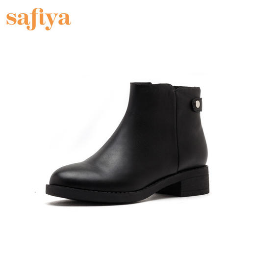 商场同款 |Safiya索菲娅牛皮短靴女简约侧拉链时装靴SF94116207 商品图2