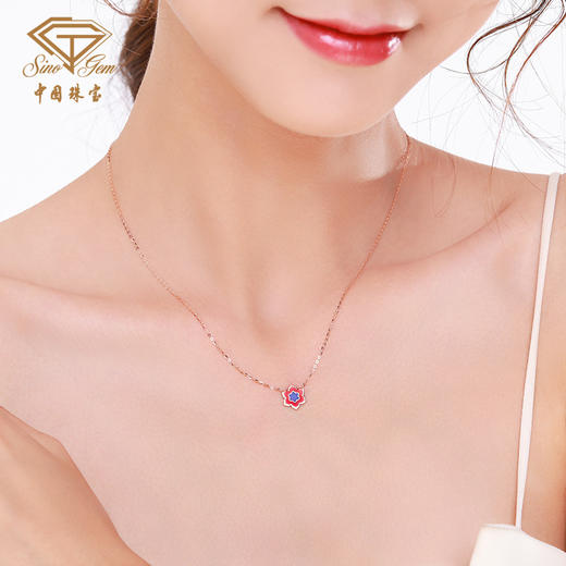 「敦煌」18K金钻石珐琅套链 吉祥纹饰双面戴项链 商品图4