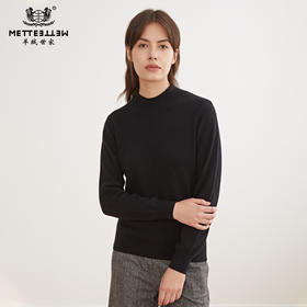 METTE羊绒世家秋冬新品女士半高领100%山羊绒衫纯色内搭毛衣