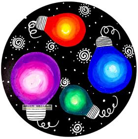 《五彩的电灯泡》油画棒/低幼【自动发货：下单后，点击手机短信中收到的链接，即可获取文件下载的链接；如有任何问题，可添加客服微信hm33268获得帮助】