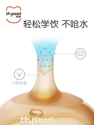 9楼母婴生活馆 世喜ppsu吸管水杯奶瓶大宝宝喝奶水鸭嘴杯学饮杯婴儿童防呛重力球 吊牌价：195元 活动价：170元 商品图3