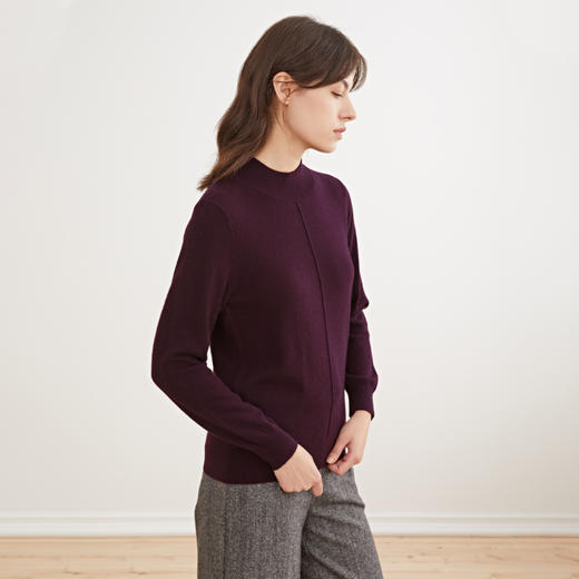 METTE羊绒世家秋冬新品女士半高领100%山羊绒衫纯色内搭毛衣 商品图3