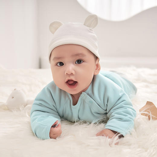 英氏婴儿宝宝蓝粉莫代尔夹棉和袍扣裤YLEAJ40002A01  YLEAJ40003A01 商品图2