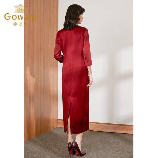 乔万尼新款经典旗袍立领波斯红色礼服连衣裙ES4E352 商品图4