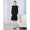 EITIE爱特爱冬季新款气质纽扣装饰褶皱收腰显瘦收腰连衣裙女6007757 商品缩略图2